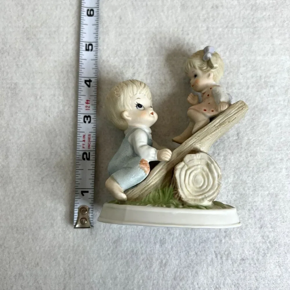 Vintage Seesaw Children Playing Figurine